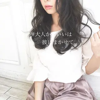 ロング パーマ ◆感動口コミ/最小顔 理論カット◆森口 峻のヘアスタイル