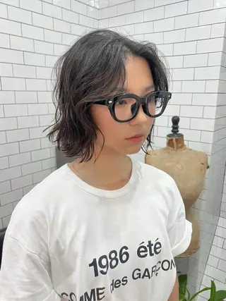 ショート 紙屋町ショート /ボブ　パーマ河内蓮のヘアスタイル