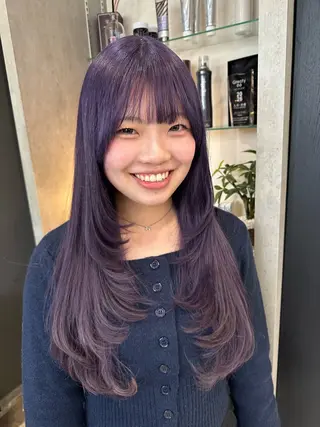 ミディアム カラー AYAKASA 暖色カラー/レイヤーのヘアスタイル