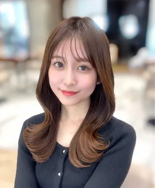 セミロング 🧡くびれヘア/前髪 顔周り🧡久原結衣のヘアスタイル