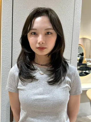 セミロング 🩵縮毛矯正・ボブ 岩原朋也🩵のヘアスタイル