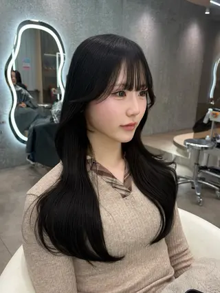 ロング ヘアアレンジ 大宮🩵縮毛矯正 レイヤー 佐藤和のヘアスタイル