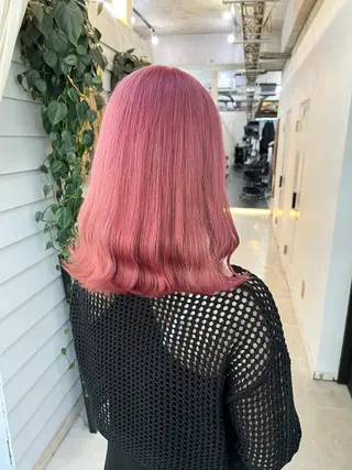 ミディアム カラー ブリーチ有無Wカラー メンズパーマ大成のヘアスタイル