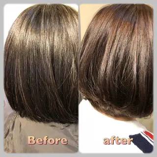 ミディアム カラー 長谷川 薫のヘアスタイル