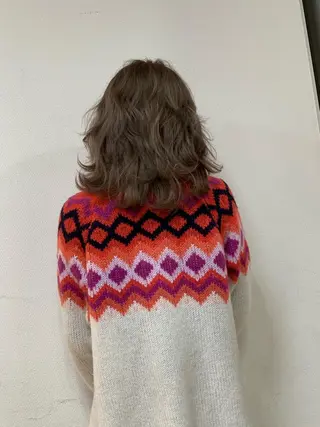ミディアム カラー メンズパーマレイヤー 西山賢志のヘアスタイル