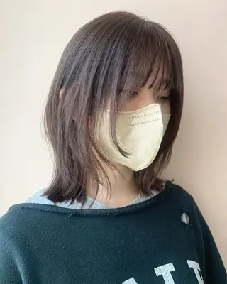 ミディアム カラー hub hair レイヤー/透明感のヘアスタイル