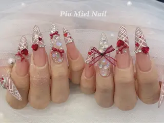 ロング カラー HANA 長さだしのネイルデザイン