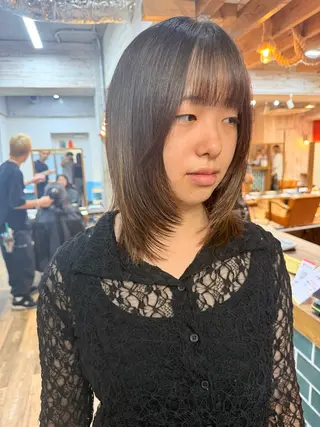 ミディアム カラー ヘアアレンジ レイヤー/髪質改善/ /北 啓吾のヘアスタイル