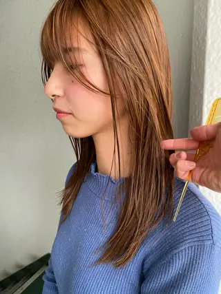 セミロング カラー 無料カットモデル募集 🌱ひょうがのヘアスタイル