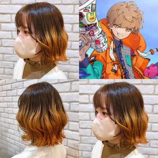 ミディアム カラー 推しカラー✨ オタク美容師ユウカのヘアスタイル