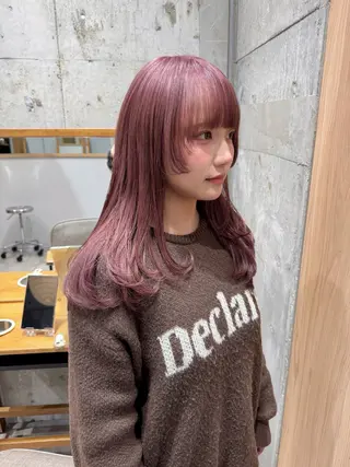 セミロング カラー ヘアアレンジ mina 🐈‍⬛ ラフな似合わせヘアのヘアスタイル