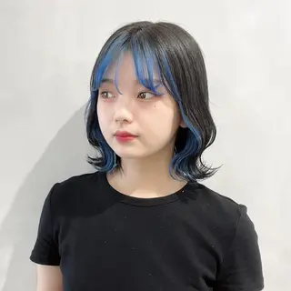 ミディアム カラー 🩵ブリーチカラー 🐈MIORI🩵のヘアスタイル