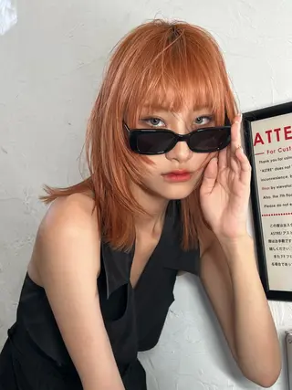 ミディアム カラー Airi 韓国y2k ハイレイヤーのヘアスタイル