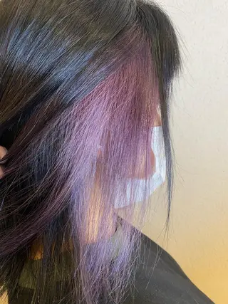 セミロング 艶カラー　宮﨑 蒼のヘアスタイル
