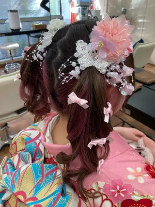 ロング ヘアアレンジ 縮毛矯正/ /関内/あべももこのヘアスタイル