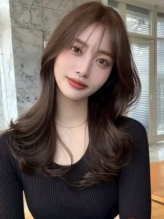 ロング JUNA💜 /韓国 ヘア/艶髪/髪質改善のヘアスタイル