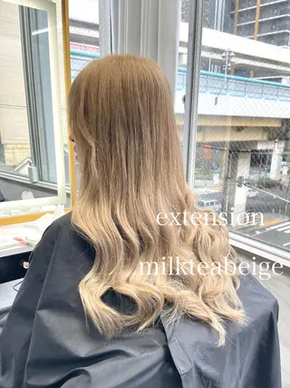 ロング カラー エクステ🩵ブリーチ 韓国ヘア🩵KAEのヘアスタイル
