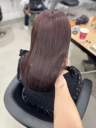 セミロング カラー ヘアアレンジ 🤍淡色ピンク&ラベ ンダーYUKI🤍のヘアスタイル