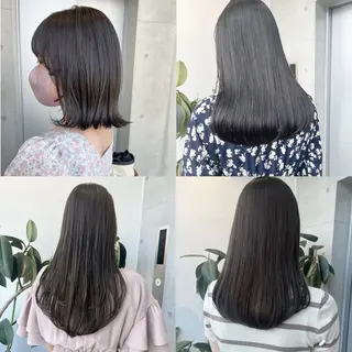 ロング カラー パーマ ヘアアレンジ 透明感/オリーブ/ グレージュ/YUKAのヘアスタイル