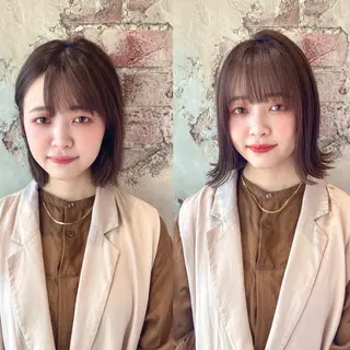 ミディアム カラー パーマ ヘアアレンジ 🌈小顔似合わせ SHIHO🌈のヘアスタイル