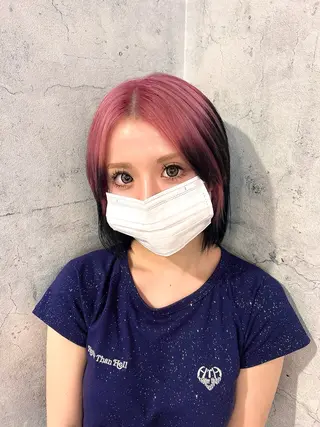 ショート カラー ブリーチ/エクステ/ 新宿/アリルのヘアスタイル