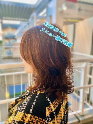 ミディアム カラー パーマ ヘアアレンジ メンズ キッズ 大野 あさみのヘアスタイル