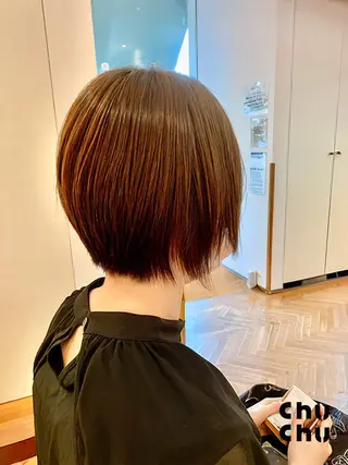 ショート カラー 秋山知穂🧸縮毛矯正 ショート新越谷南越谷のヘアスタイル