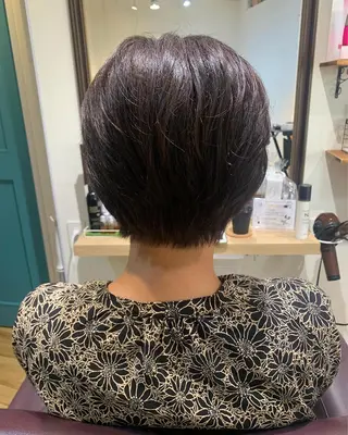ショート カラー パーマ ヘアアレンジ メンズ キッズ マツエク・マツパ アイブロウ 白髪世代特化 🌿飯塚京橋のヘアスタイル