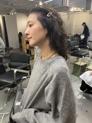 ミディアム パーマ 似合わせカット レイヤー/ボブのヘアスタイル