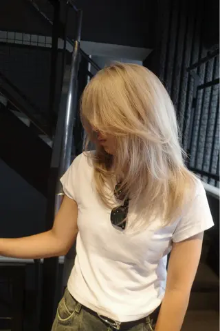 セミロング カラー Rino/ハイトーン /ミルクティーカラーのヘアスタイル