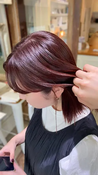 セミロング カラー ヘアアレンジ Narumi 🧚‍♂️のマツエク・マツパデザイン