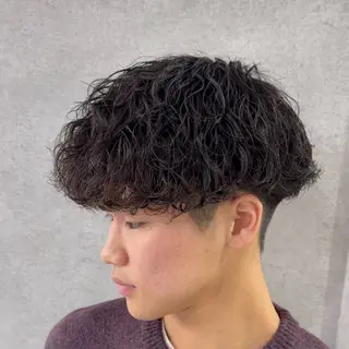 ショート カラー パーマ ヘアアレンジ メンズ 仕上がり満足度No. 1🔥BLUCK🔥のヘアスタイル