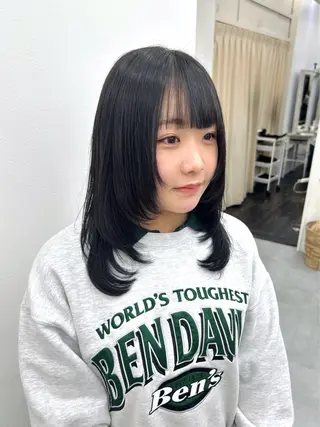 セミロング レイヤー ハイトーン 暖色⭐︎KANAKOのヘアスタイル