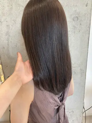 セミロング ✨色持ちの良い艶 カラー✨蟹江真世のヘアスタイル