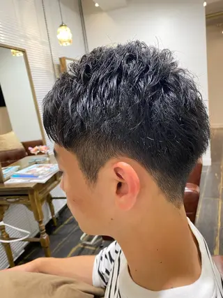ショート メンズ パーマモデル募集中 渥美翔人のヘアスタイル