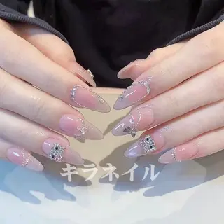 ネイル 🎀kira 長さだし💗モチ最高のネイルデザイン