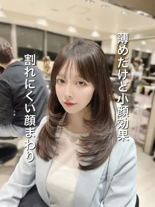 ロング 🎀大竹美侑／顔まわ りカット／レイヤーのヘアスタイル