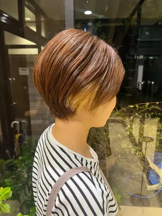 ショート 赤み消しカラー 🩵かりんのヘアスタイル