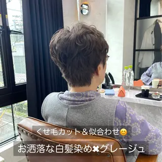 ショート カラー 黒崎 勝巳のヘアスタイル
