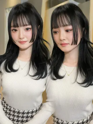 セミロング 似合わせカット/ 顔周りカット/まりなのヘアスタイル