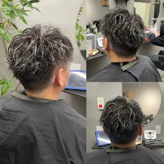 ショート カラー パーマ ヘアアレンジ メンズ ✨最強美容師✨ 💙にっしー西村💙のヘアスタイル