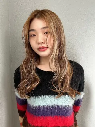 カラー パーマ ロング 🌼U24 ヘアデザインラボのヘアスタイル
