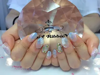ネイル ネイルリボン 受付スタッフのネイルデザイン