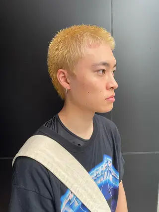 メンズ スパイキーパーマ 柏NO1 藤本葉のヘアスタイル