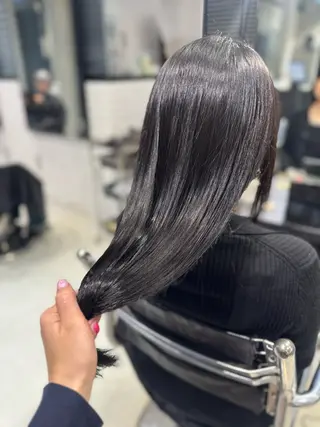 ロング カラー パーマ ヘアアレンジ 透明感/オリーブ/ グレージュ/YUKAのヘアスタイル