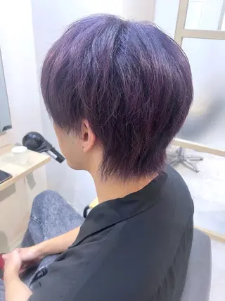 ミディアム カラー メンズ ☁️ケアブリーチ￤ ウルフ￤Shioriのヘアスタイル