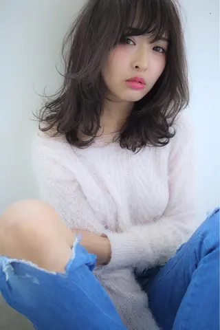 セミロング カラー 表参道/さあ や/大人ナチュラルのヘアスタイル