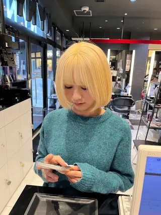 ショート ボブパーマ/レイヤー カット/KINAMIのヘアスタイル