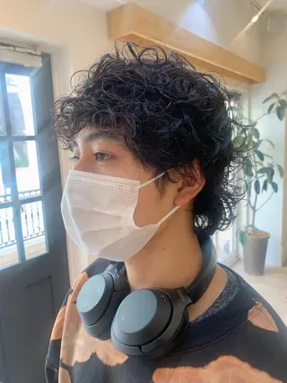 ミディアム パーマ ‪🌿パーマ大好評 メンズ特化🌿ワタルのヘアスタイル