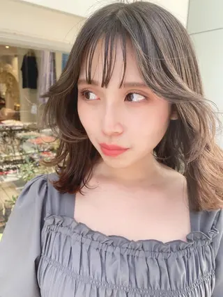 ミディアム カラー ヘアアレンジ マツエク・マツパ アイブロウ 透明感カラー🫧ヘア セット🫧松本菜月の眉毛・アイブロウイメージ